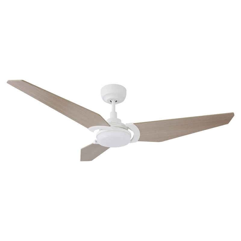 Carro KAJ 52 inch 3-Blade Smart Ceiling Fan with LED Light Kit & Remote-White/Wooden Pattern fan blades