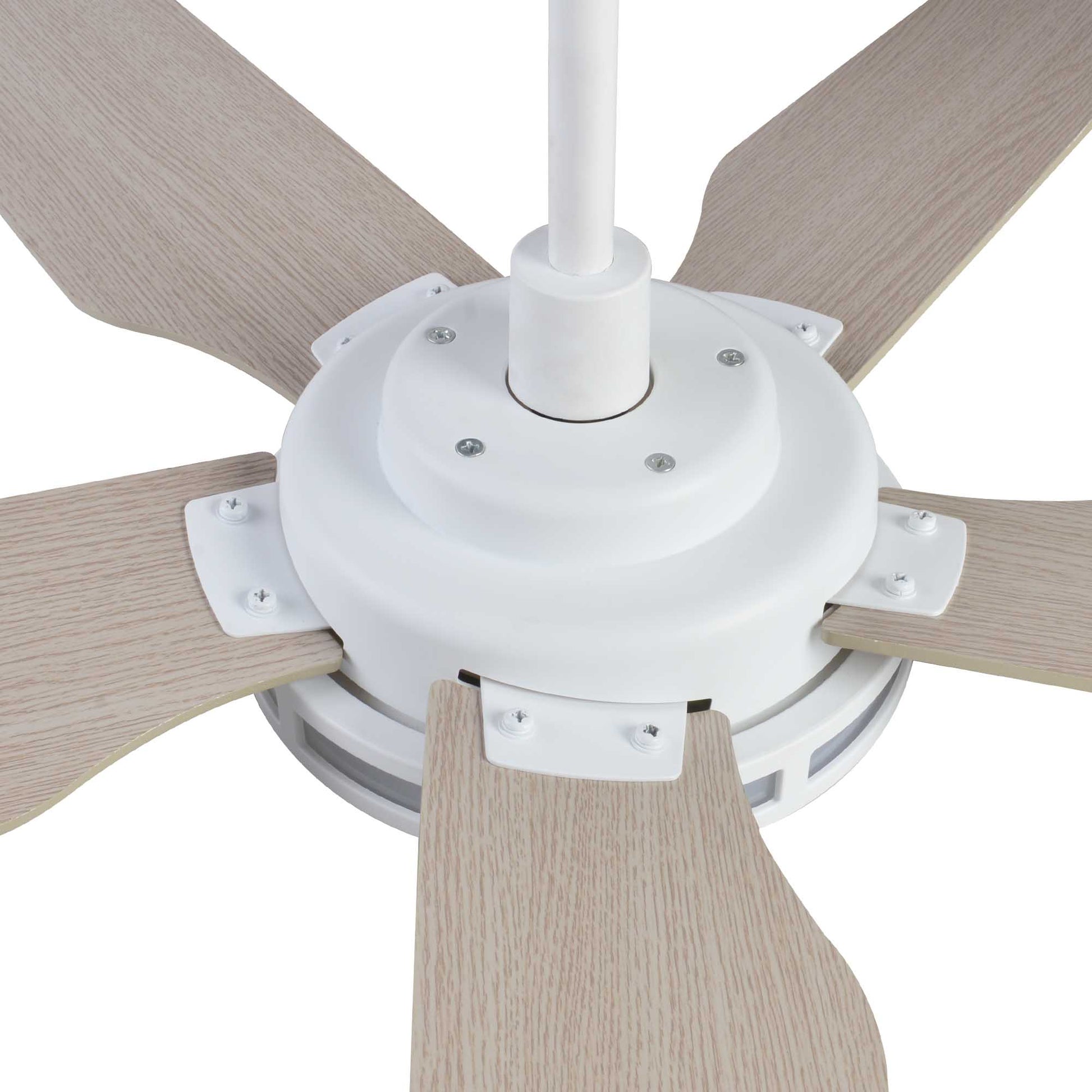 Carro ELIRA 56 inch 5-Blade Smart Ceiling Fan with LED Light Kit & Remote - White/Light Wood Fan Blades