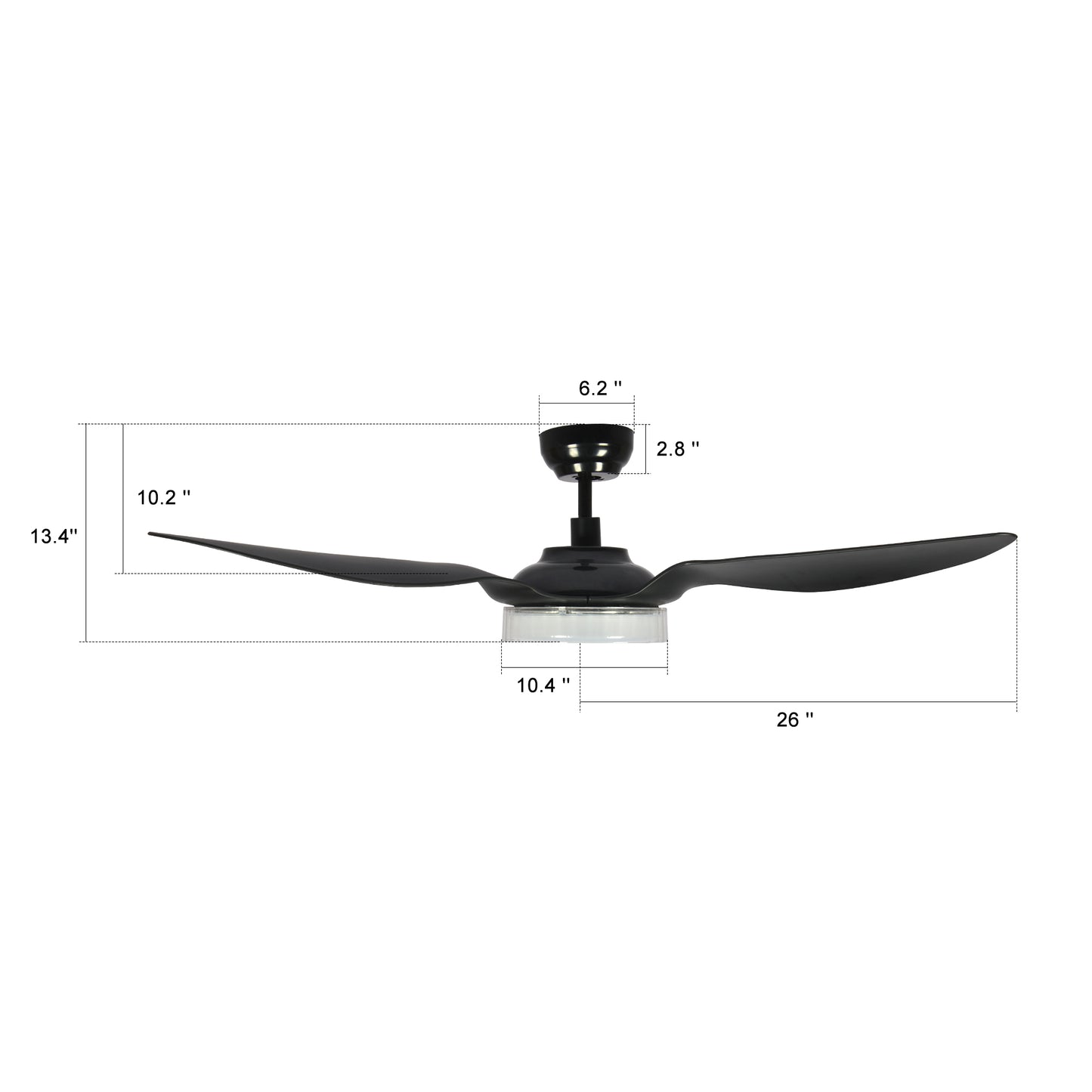 Icebreaker Outdoor 52'' Smart Ceiling Fan with LED Light Kit-Black case with Black fan blades