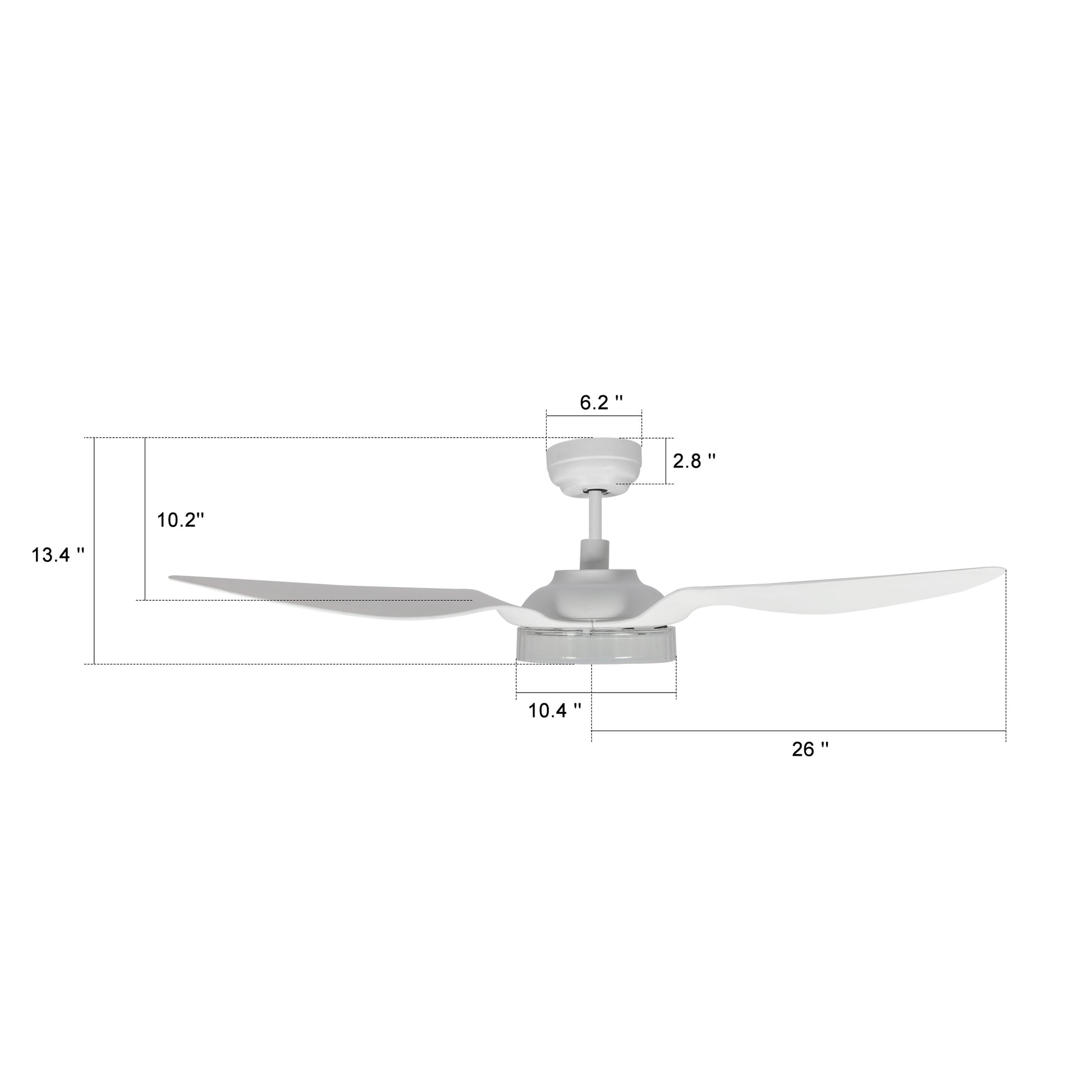 Icebreaker Outdoor 52'' Smart Ceiling Fan with LED Light Kit-White case with White fan blades