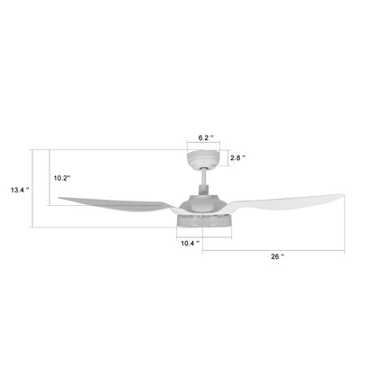 Icebreaker Outdoor 52'' Smart Ceiling Fan with LED Light Kit-White case with White fan blades