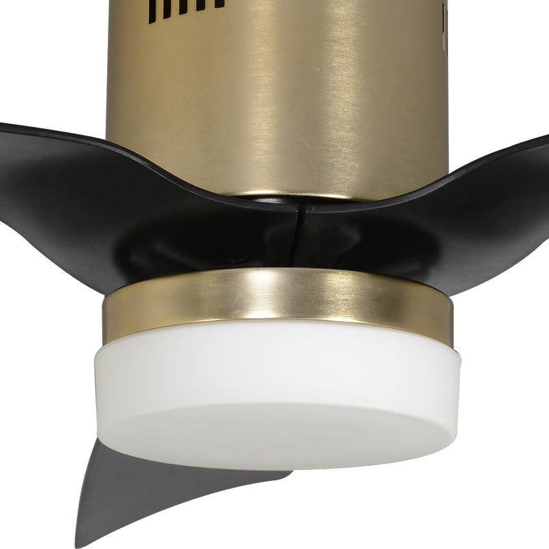 Carro SPEZIA 52" 3-Blade Flush Mount Smart Ceiling Fan with LED Light Kit & Remote - Gold/Black